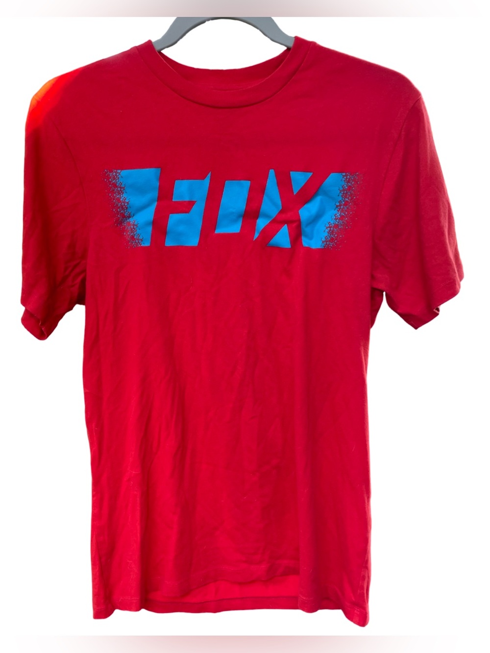 FOX Men's Graphic Tee in Red with Blue Logo